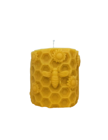 Candle Mould -  Sunflowers, Bees & Honeycomb Design (Chunky Round)