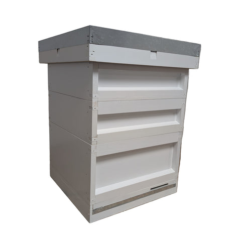 Bundle 6 - White Painted Value Hive Flat Packed with Frames and Foundation