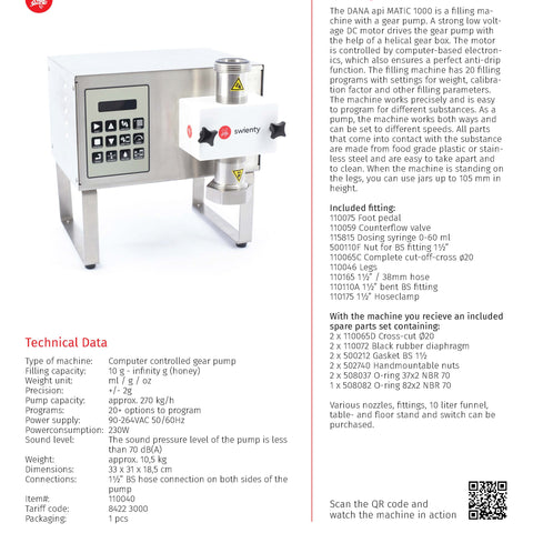 Swienty DANA api MATIC 1000 filling machine