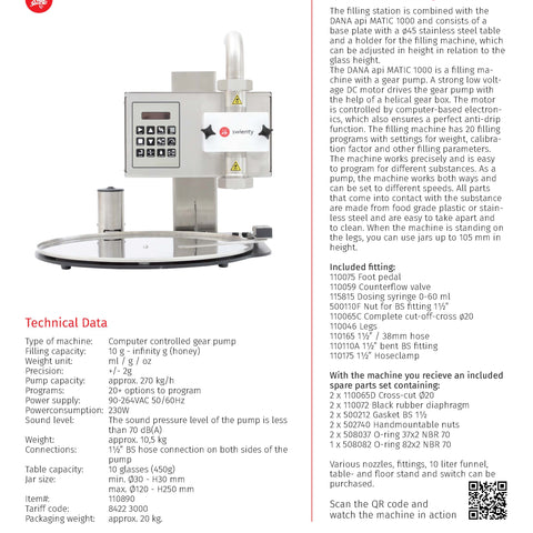 Swienty DANA api MATIC 1000 Table Top Filling station with Turntable