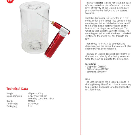 Swienty Varroa Tester with 2 x CO2