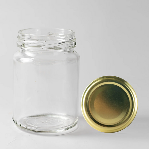 Round Glass Jars 120 x 180ml Jars with Golden Lids