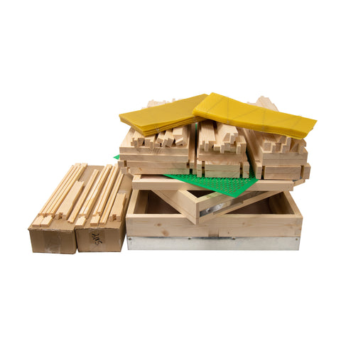 Bundle 6 - White Painted Value Hive Flat Packed with Frames and Foundation