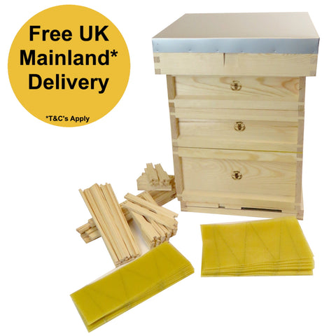 Bundle 5 Two National Premium Wooden Hive With 2 Supers, Frame & Foundation