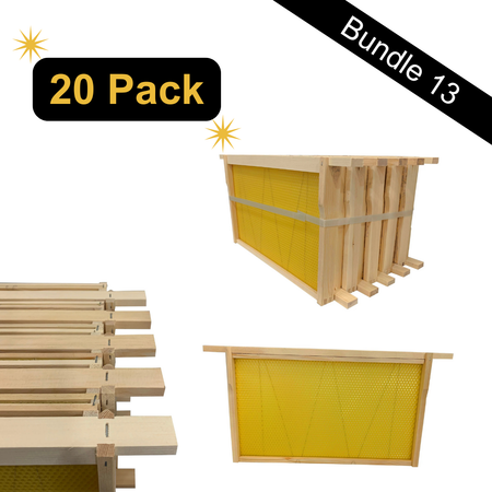 Bundle 13 - 20 x Fully Assembled DN4 Brood Frames with Beeswax Wired Foundation