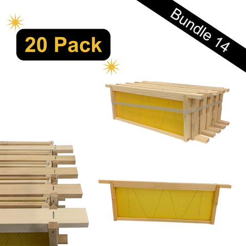 Bundle 14 - 20 x Fully Assembled SN4 Super Frames with Beeswax Wired Foundation