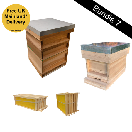 Bundle 7 - Fully Assembled 1st Grade Western Cedar Hive with Assembled Frames + Western Cedar Assembled Nuc with Assembled Frames