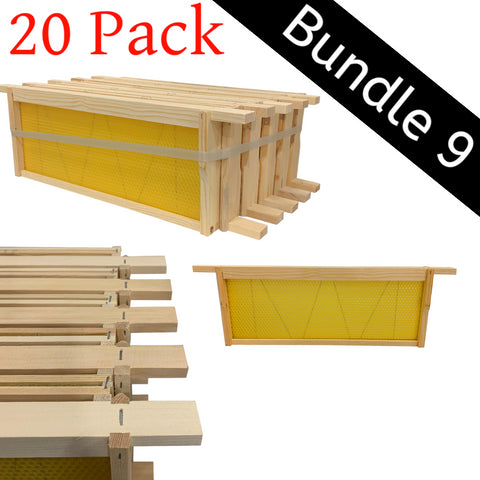 Bundle 9 20 x Fully Assembled SN4 Super Frames with Beeswax Wired Foundation