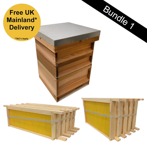 Bundle 1 - Fully Assembled 1st Grade Western Cedar Hive with Assembled Frames