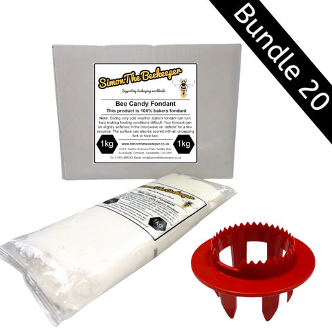 Bundle 20 Simon The Beekeeper 12 x 1kg Fondant + Fondant Aid