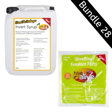 Bundle 28 Hive Alive Fondant 10 x 1kg + 20L Hive Alive Invert Syrup