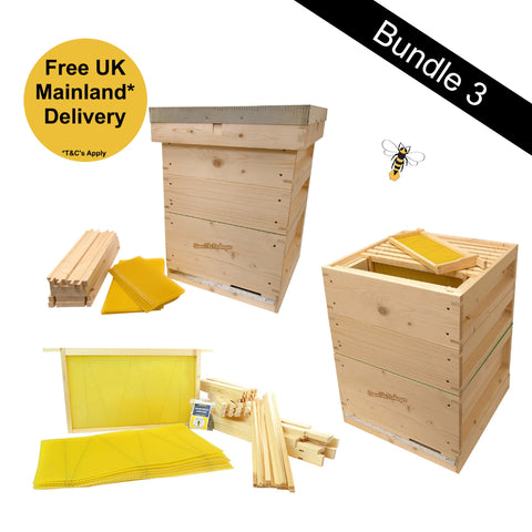Bundle 3 - Assembled National Value Hive with Flat Packed Frames and Foundation