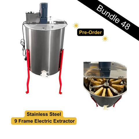 Bundle 48 - Pre Order (January Delivery) 9-Frame Radial Electrical Honey Extractor