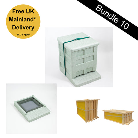Bundle 10 - Paynes National Poly Hive with 2 Supers and Assembled Frames & Foundation