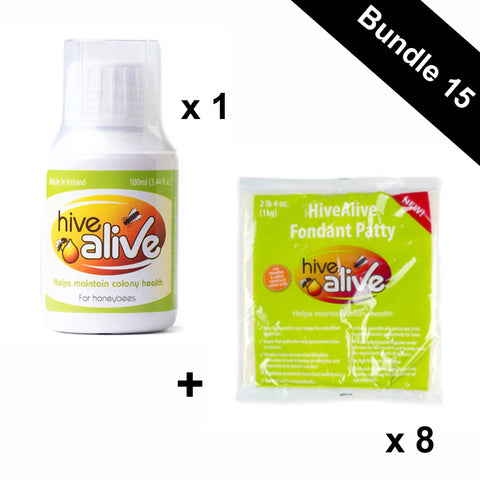 Bundle 15 (100ml Hive Alive Concentrate + 8 x 1kg Hive Alive Fondant)
