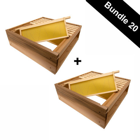 Bundle 20 (2 x Fully Assembled 1st Grade Western Red Cedar Supers with Assembled Frames)