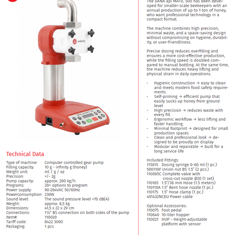 Swienty DANA api MATIC 500 filling machine Pre Order for November 2026
