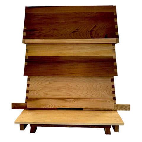 Bundle 17 - Fully Assembled Western Red Cedar WBC Style Hive with Fully Assembled Value Hive With Fully Assembled Frames and Foundation