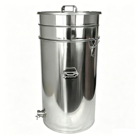 50L Stainless Steel Honey Settling Tank with Strainer & Gate Valve