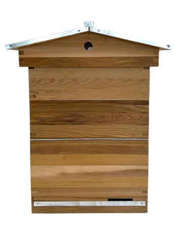 B.S National Western Cedar Gable Roof Hive with 2 Supers, Frames & Foundation