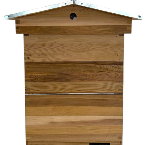 B.S National Western Cedar Gable Roof Hive with 2 Supers, Frames & Foundation