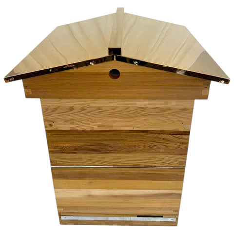 B.S National Western Cedar Copper Look Gable Roof Hive with 2 Supers, Frames & Foundation