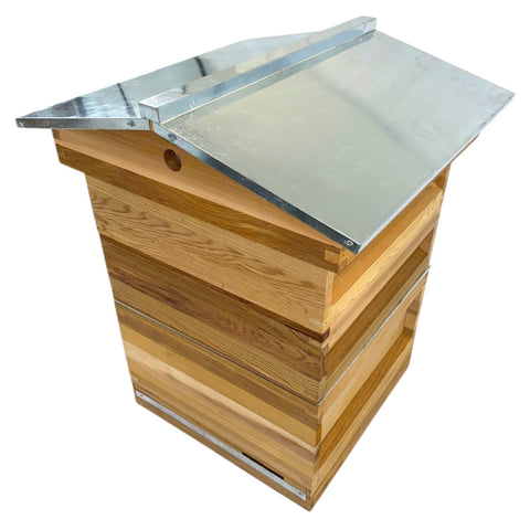 B.S National Western Cedar Gable Roof Hive with 2 Supers, Frames & Foundation