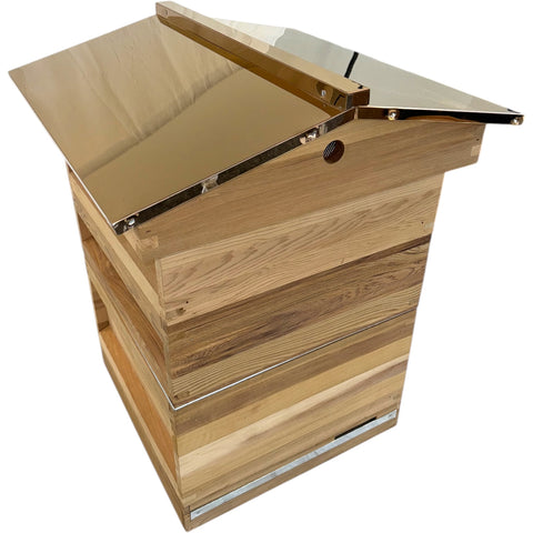 B.S National Western Cedar Copper Look Gable Roof Hive with 2 Supers, Frames & Foundation