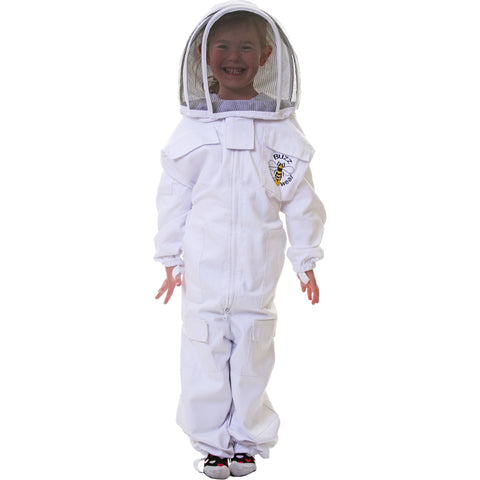 Childrens Buzz Work Wear White Suit with Fencing Veil