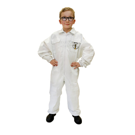 Children's Buzz Work Wear White Suit with Fencing Veil