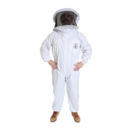 White Buzz Basic Round Veil Suit